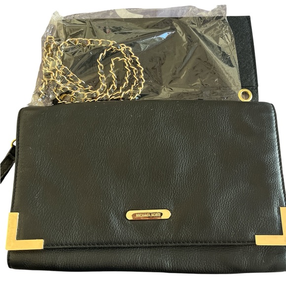 Michael Kors Black Leather Clutch / Crossbody Strap - EUC - Picture 1 of 12